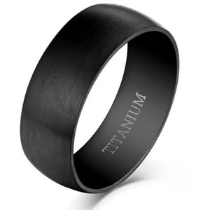 Black Titanium Steel Men's Ring